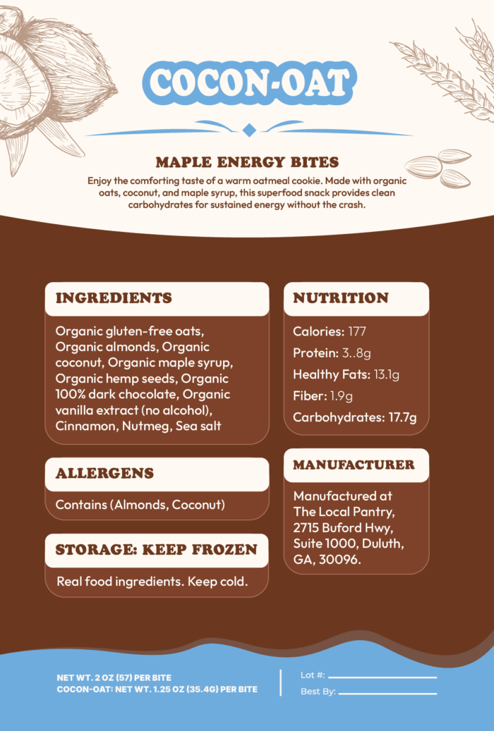 Cocon-Oat Maple Energy Bites | Organic Pre-Workout Snack - Image 3